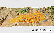 Political Panoramic Map of Konso, satellite outside