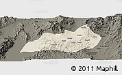 Shaded Relief Panoramic Map of Konso, darken