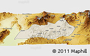 Shaded Relief Panoramic Map of Konso, physical outside