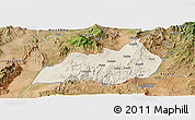 Shaded Relief Panoramic Map of Konso, satellite outside