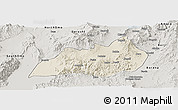Shaded Relief Panoramic Map of Konso, semi-desaturated