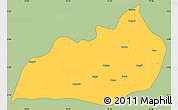 Savanna Style Simple Map of Konso, single color outside