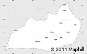 Silver Style Simple Map of Konso, single color outside
