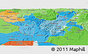 Political Shades Panoramic Map of Southern