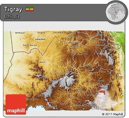 Physical 3D Map of Tigray