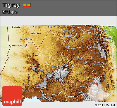 Physical 3D Map of Tigray