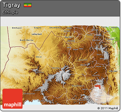 Physical 3D Map of Tigray