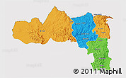 Political 3D Map of Tigray, cropped outside