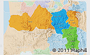 Political 3D Map of Tigray, lighten