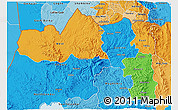 Political 3D Map of Tigray, political shades outside