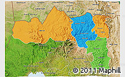 Political 3D Map of Tigray, satellite outside