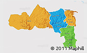 Political 3D Map of Tigray, single color outside