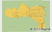 Savanna Style 3D Map of Tigray, single color outside