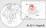 Blank Location Map of Tigray, highlighted country, within the entire country