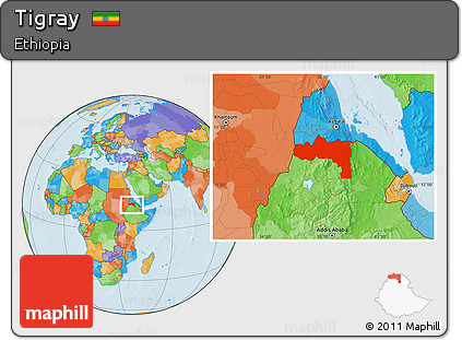 Political Location Map of Tigray