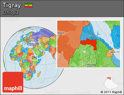 Political Location Map of Tigray