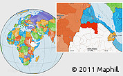 Political Location Map of Tigray, highlighted country