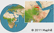 Satellite Location Map of Tigray, within the entire country