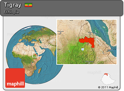 Satellite Location Map of Tigray