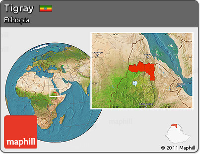 Satellite Location Map of Tigray