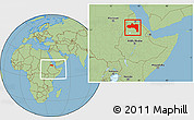 Savanna Style Location Map of Tigray, within the entire country