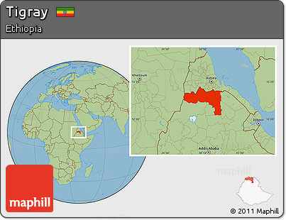 Savanna Style Location Map of Tigray