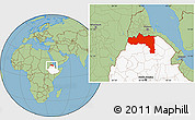 Savanna Style Location Map of Tigray, highlighted country