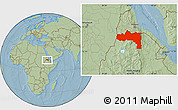 Savanna Style Location Map of Tigray, hill shading