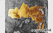 Physical Map of Tigray, darken, desaturated