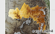 Physical Map of Tigray, darken, semi-desaturated