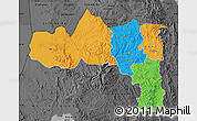 Political Map of Tigray, darken, desaturated