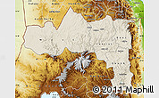 Shaded Relief Map of Tigray, physical outside