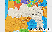 Shaded Relief Map of Tigray, political outside