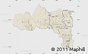 Shaded Relief Map of Tigray, single color outside