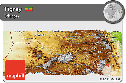 Physical Panoramic Map of Tigray