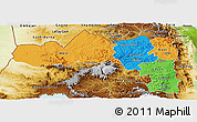 Political Panoramic Map of Tigray, physical outside