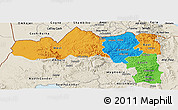 Political Panoramic Map of Tigray, shaded relief outside