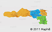 Political Panoramic Map of Tigray, single color outside