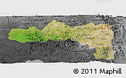 Satellite Panoramic Map of Tigray, darken, desaturated