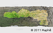Satellite Panoramic Map of Tigray, darken, semi-desaturated