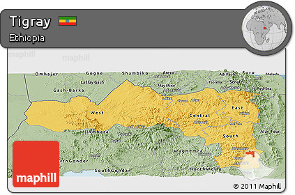 Savanna Style Panoramic Map of Tigray