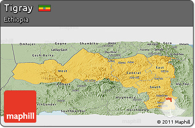 Savanna Style Panoramic Map of Tigray