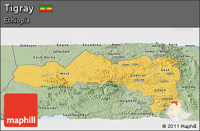 Savanna Style Panoramic Map of Tigray