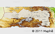 Shaded Relief Panoramic Map of Tigray, physical outside