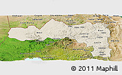 Shaded Relief Panoramic Map of Tigray, satellite outside