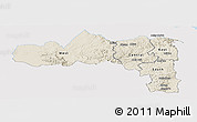 Shaded Relief Panoramic Map of Tigray, single color outside