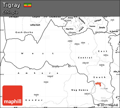 Blank Simple Map of Tigray