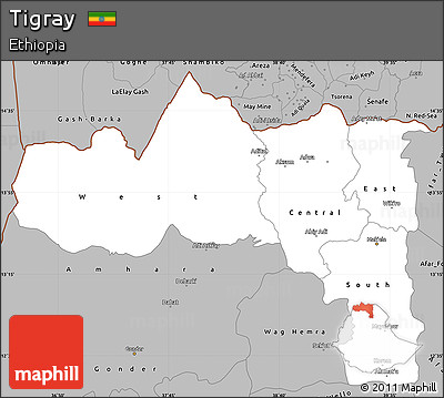 Gray Simple Map of Tigray