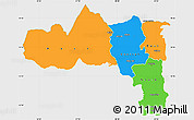 Political Simple Map of Tigray, single color outside