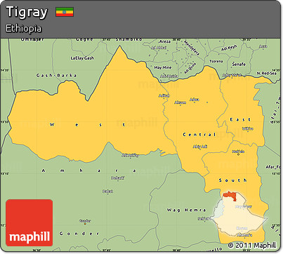 Savanna Style Simple Map of Tigray